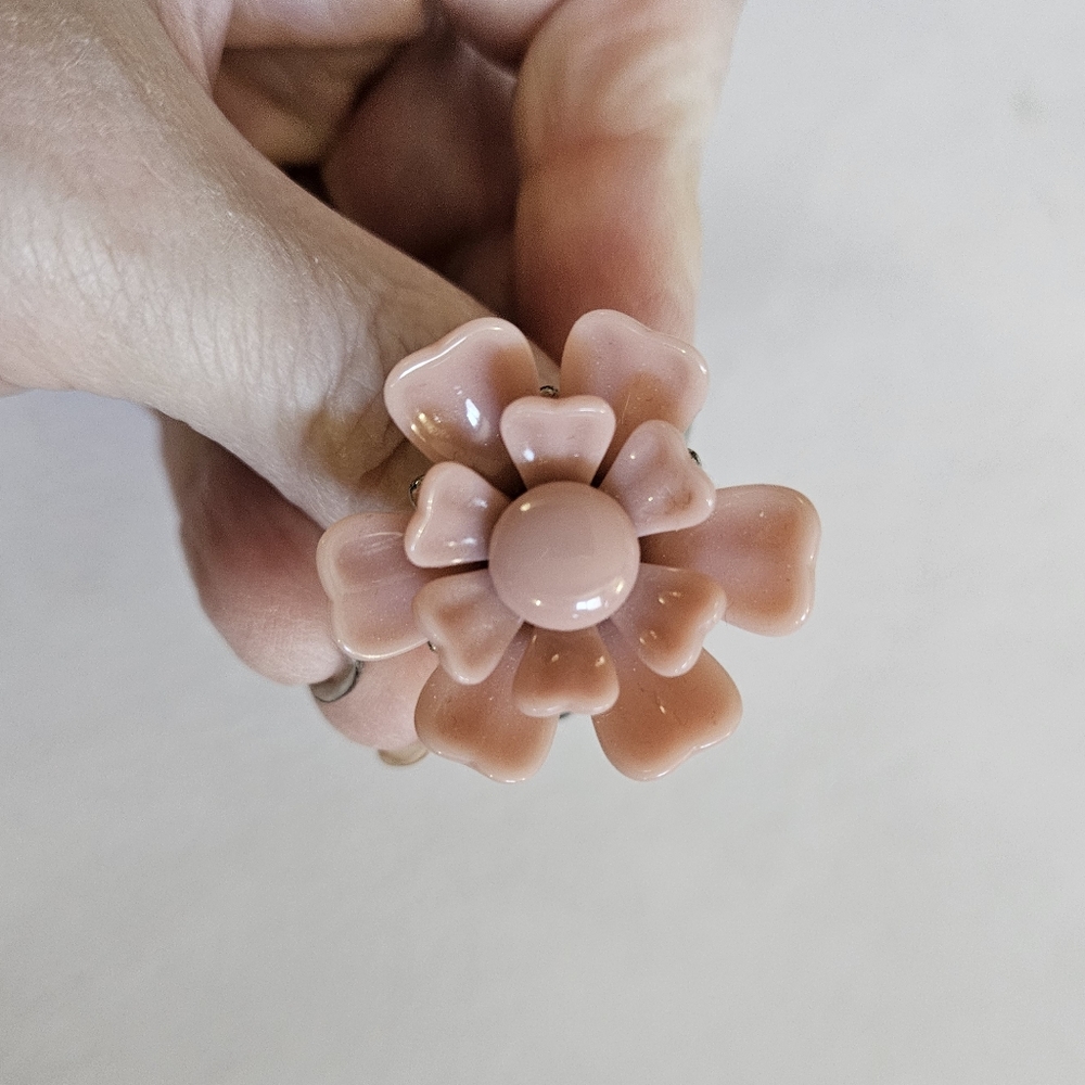 Pilgrim dusty pink large floral ring, 6.5. Adjustable.
